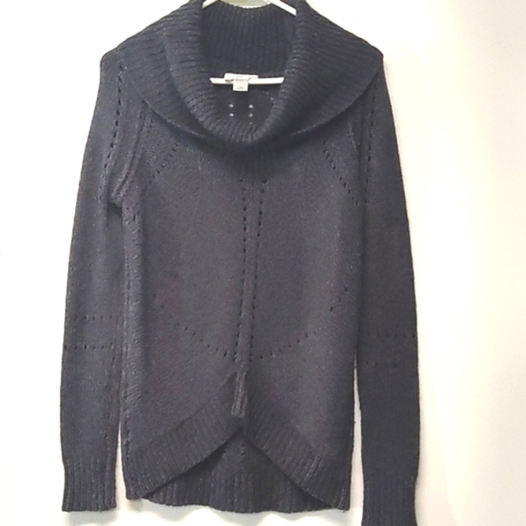 Ann Taylor Loft wool blend dark grey cowl neck high low hem sweater Size: XS - Picture 1 of 5